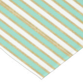 Nappe Rayures dorées et menthe modernes (Angle)