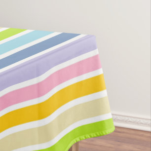 Nappe Rayures en pastel d'arc-en-ciel décrites par blan