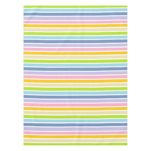 Nappe Rayures en pastel d'arc-en-ciel décrites par blanc (Devant)
