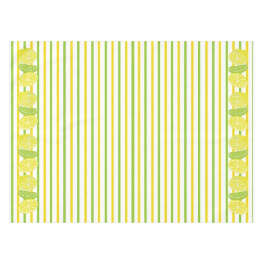 Nappe Rayures jaunes et vertes citron et chaux italiens (Devant (Horizontal))
