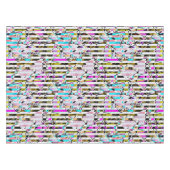 Nappe rayures motif rayées Abstraites beige turquoise p (Devant (Horizontal))