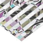 Nappe rayures motif rayées Abstraites beige turquoise p (Angle)