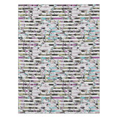 Nappe rayures motif rayées Abstraites beige turquoise p (Devant)