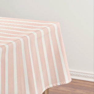 Nappe Rayures Rose Tendre