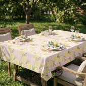 Nappe Rayures roses citron été