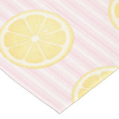 Nappe Rayures roses citron jaune (Angle)