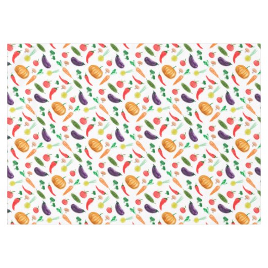 Nappe Récolte légumes tomate poivre carottes champignon (Devant (Horizontal))
