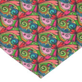 Nappe Rectangle Motif rétro psychédélique des années 60 (Angle)