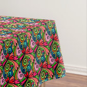 Nappe Rectangle Motif rétro psychédélique des années 60 (In Situ)