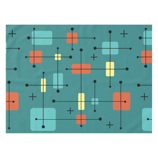 Nappe Rectangles arrondies Carré Turquoise (Devant (Horizontal))
