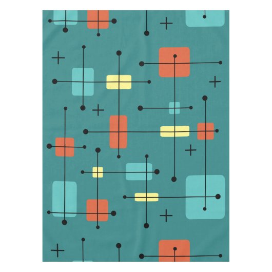 Nappe Rectangles arrondies Carré Turquoise (Devant)