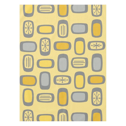 Nappe Rectangles arrondies MCM du milieu du siècle gris  (Devant)