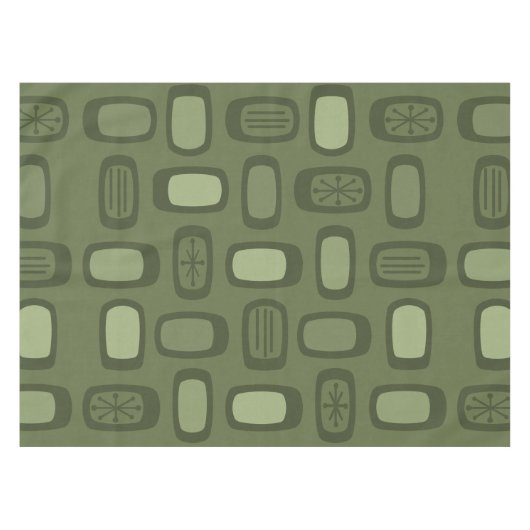 Nappe Rectangles arrondies MCM du milieu du siècle vert  (Devant (Horizontal))