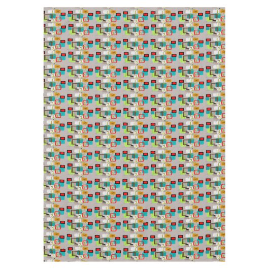 Nappe Rectangles modernes du milieu du siècle Abstraites (Devant)