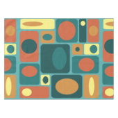 Nappe Rectangles turquoise modernes du milieu du siècle (Devant (Horizontal))
