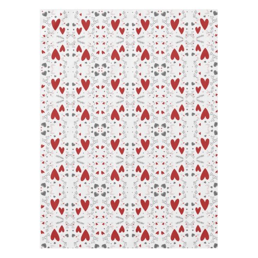 Nappe Red and Black Retro Hand Drawn Hearts Love (Devant)