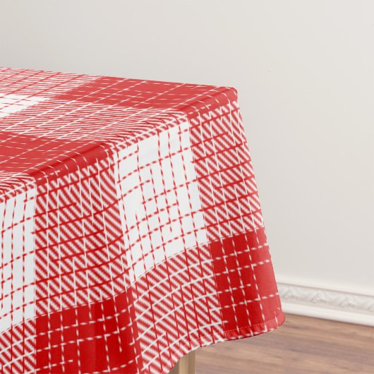 Nappe Red and White Bold Checkered Plaid Design 