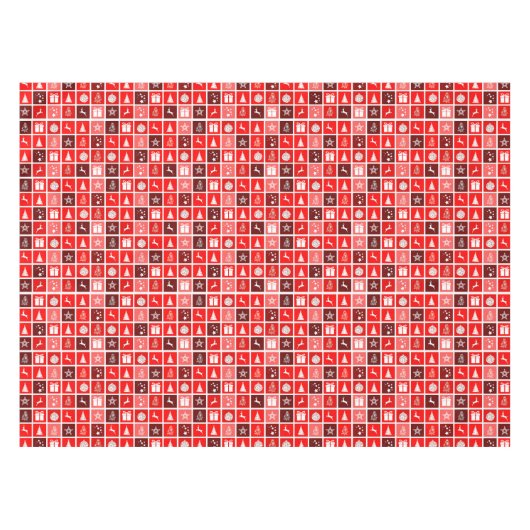 Nappe Red Christmas Holiday Cute Tree Reinder (Devant (Horizontal))