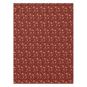 Nappe Red Gold Stars Motif Élégant Vintage Noël (Devant)