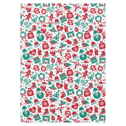 Nappe Red Green Christmas Tablecloth (Devant)