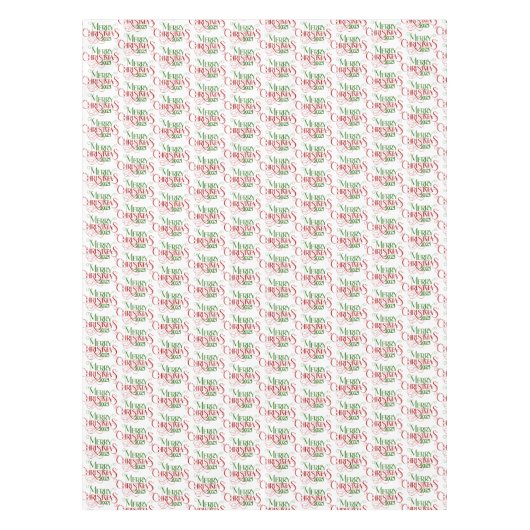 Nappe Red & Green Joyeux Noël Retro Typographie (Devant)