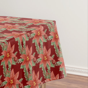 Nappe Red Green Noël vacances Poinsettia Botanique