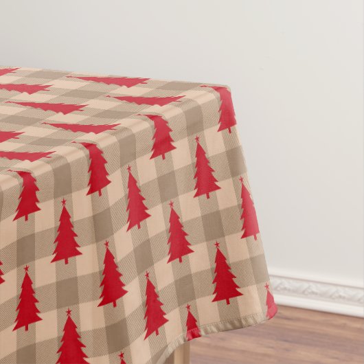 Nappe Red Tan Buffalo Plaid Red Christmas Trees (In Situ)