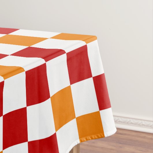 Nappe Red White Orange Checkered Pattern Design  (In Situ)