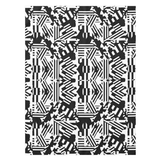 Nappe Réflexions Abstraites : lignes, cubes et monochrom (Devant)