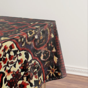 Nappe Regard de tapis de Perse dans rouge foncé et crè