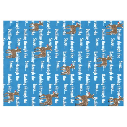 Nappe Reindee de Noël bleu blanc (Devant (Horizontal))