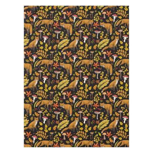 Nappe Renard d'automne sur noir (Devant)