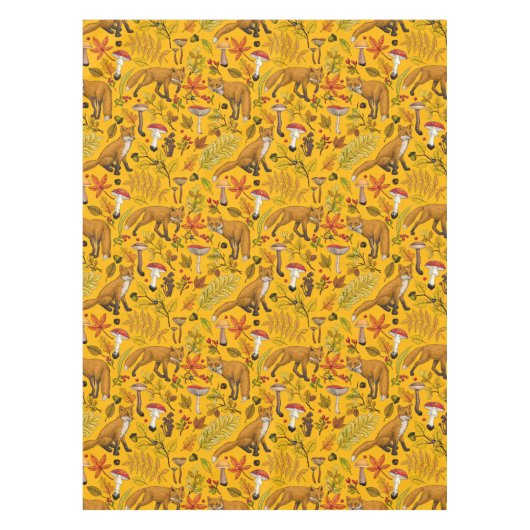 Nappe Renard d'automne sur orange (Devant)