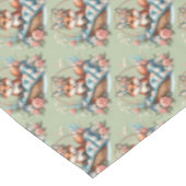 Nappe Renard floral en panier avec courtepointe et fleur (Angle)