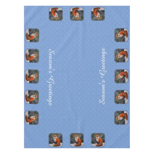 Nappe Renard rouge mignon en neige hivernale (Devant)