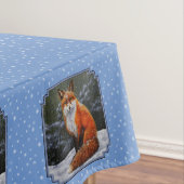 Nappe Renard rouge mignon en neige hivernale (In Situ)
