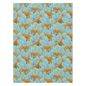 Nappe Renards et papillons sur le bleu de la piscine (Devant)