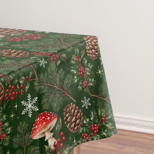 Nappe Repas de Noël dans la forêt de champignons (In Situ)