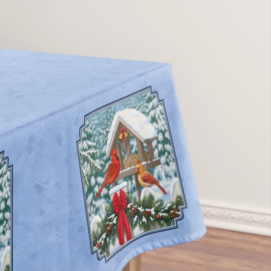 Nappe Repas de Noël des cardinaux bleu (In Situ)