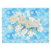 Nappe Répéter bleu ciel pâle - blanc Roses d'aquarelle (Devant (Horizontal))