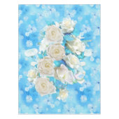 Nappe Répéter bleu ciel pâle - blanc Roses d'aquarelle (Devant)