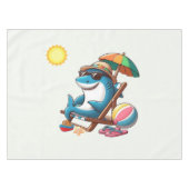 Nappe Requin caricatural à la plage (Devant (Horizontal))