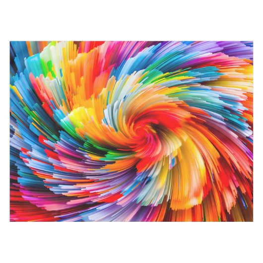 Nappe Résumé Abstrait Vibrant Moderne Tourbillon (Devant (Horizontal))