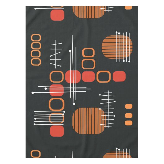 Nappe Résumé Atomique Abstrait Écorce Noir Orange Brûlé (Devant)