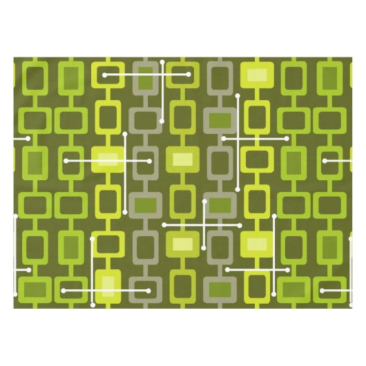 Nappe Rétro 1950 Motif géométrique Chartreuse (Devant (Horizontal))