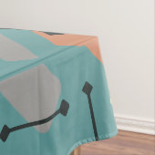 Nappe Retro 1950s Art Diamonds Teal Orange (In Situ)