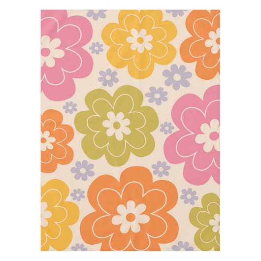 Nappe Retro 1960s Style Floral (Devant)