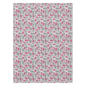 Nappe rétro, années 60, pois, gris et rose (Devant)