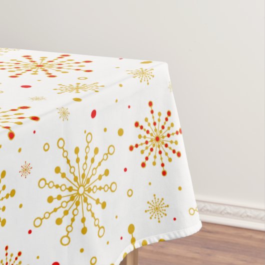 Nappe Retro Atomic Mid-Century Moderne Couleurs Rouge & (In Situ)