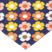 Nappe Retro Automne Fleurs Motif Bleu (Angle)